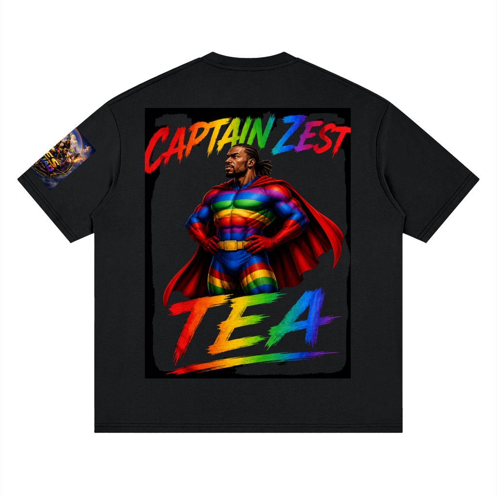 Unbothered Captain Zest Streetwear Loose Drop Shoulder T-Shirt
