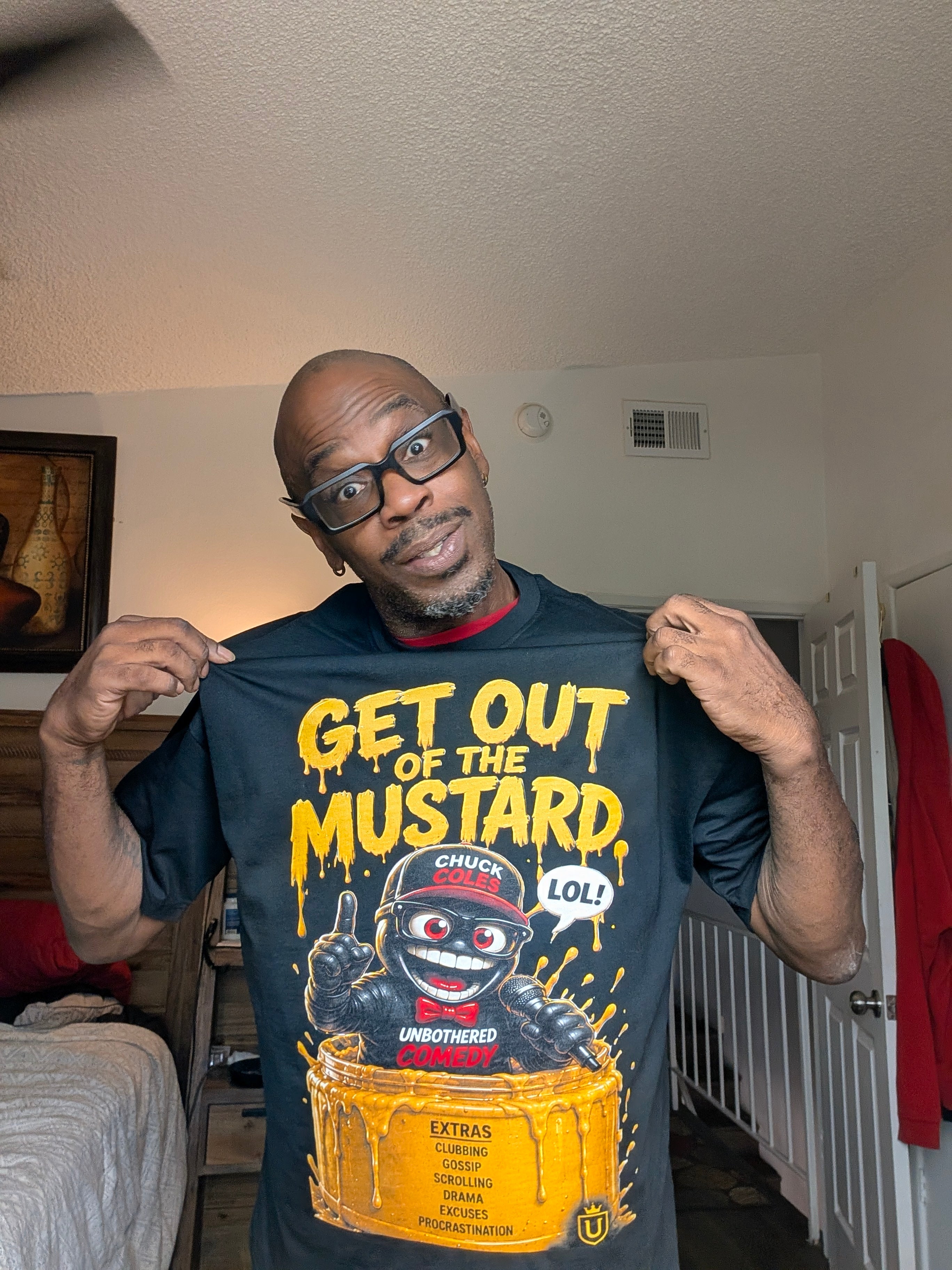 Unbothered "mustard and catch up" Streetwear Loose Drop Shoulder T-Shirt
