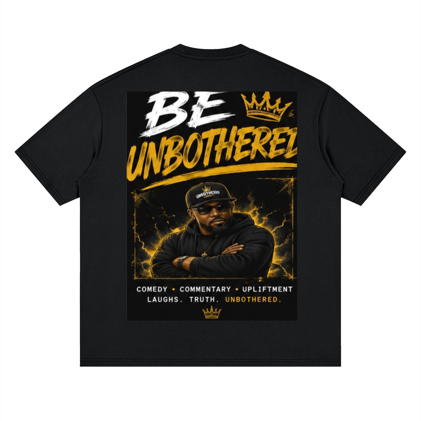 UNBOTHERED INTENTIONALLY Streetwear Loose Drop Shoulder T-Shirt