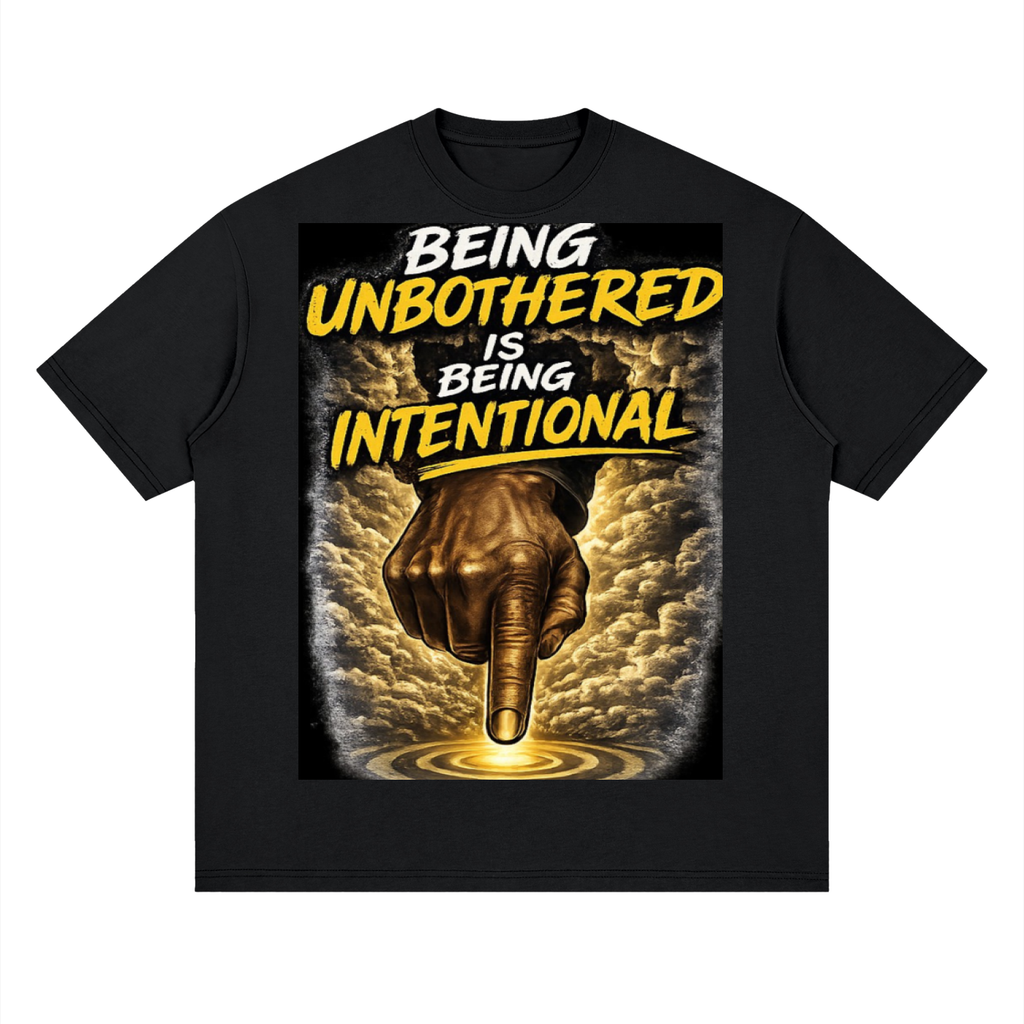 UNBOTHERED INTENTIONALLY Streetwear Loose Drop Shoulder T-Shirt