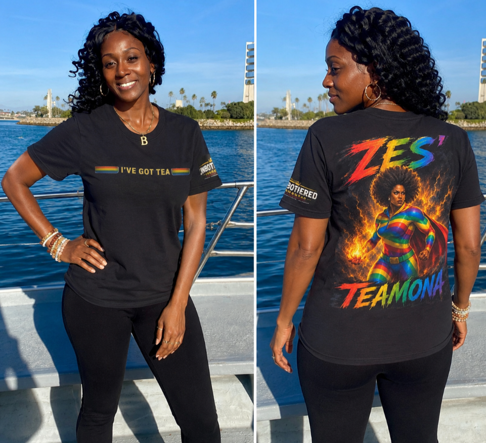 Unbothered Zes'TeaMona Streetwear Loose Drop Shoulder T-Shirt