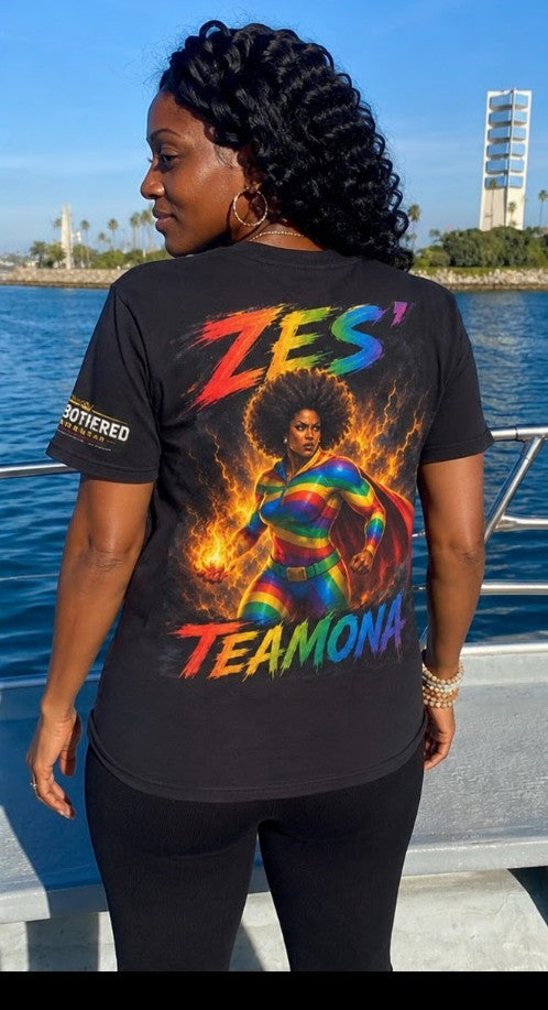 Unbothered Zes'TeaMona Streetwear Loose Drop Shoulder T-Shirt