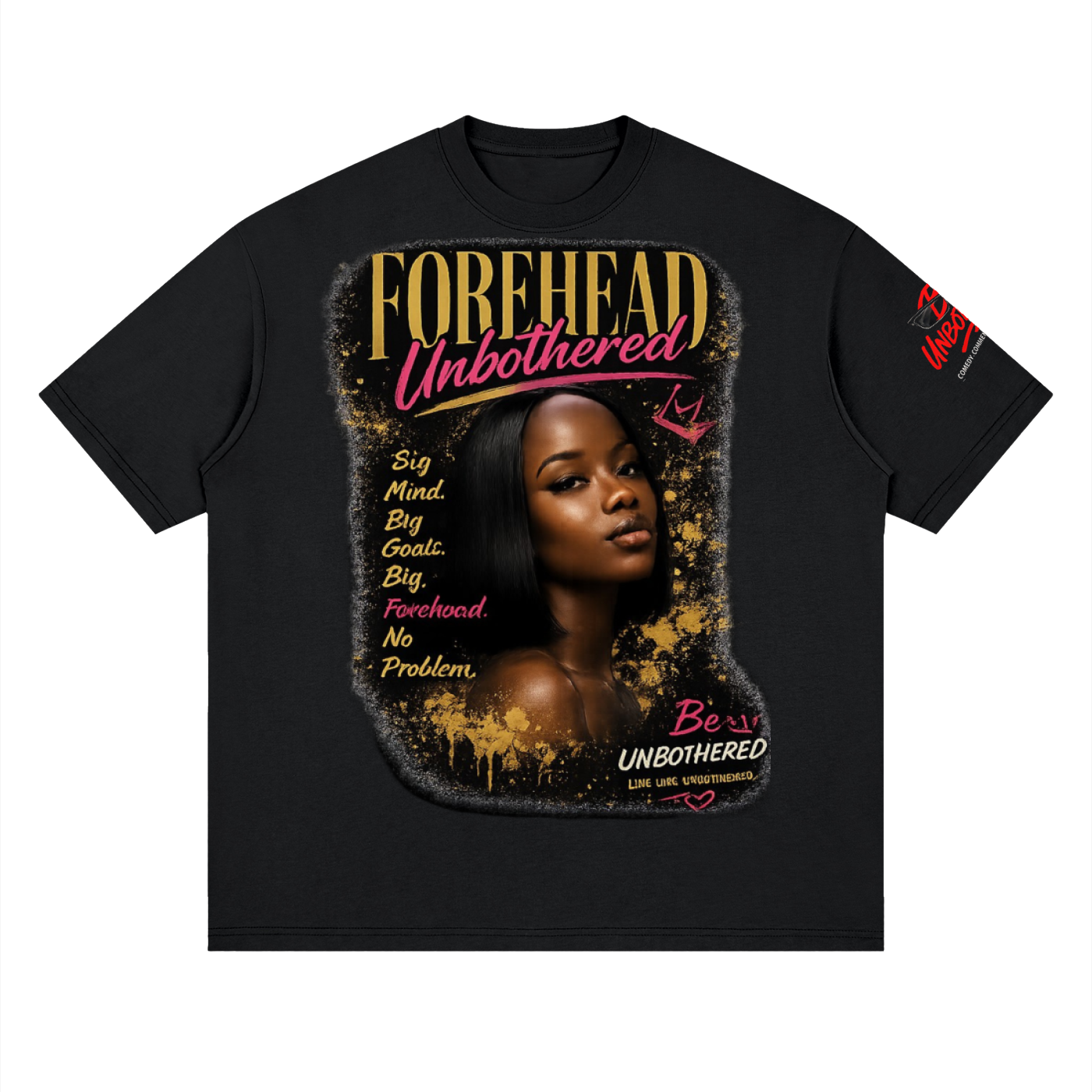 Unbothered Forehead Streetwear Loose Drop Shoulder T-Shirt